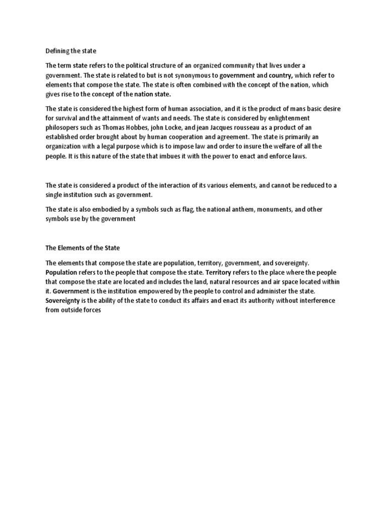 Understanding the Concept of State | PDF | Social Science