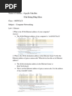 Names of student: -Nguyễn Tiến Đức -Trần Hoàng Đăng Khoa Class: 16DTCLC1 Subject: Computer Networking