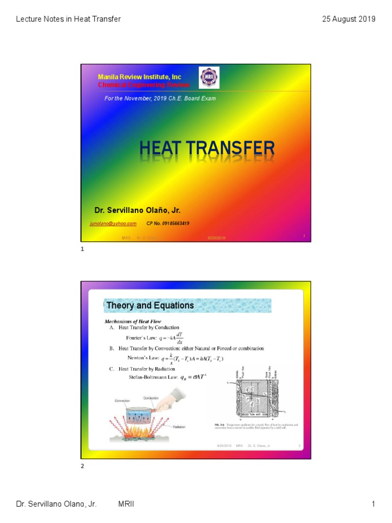 Heat Transfer Lecture Notes for Ch.E. | PDF | Thermal Conductivity ...