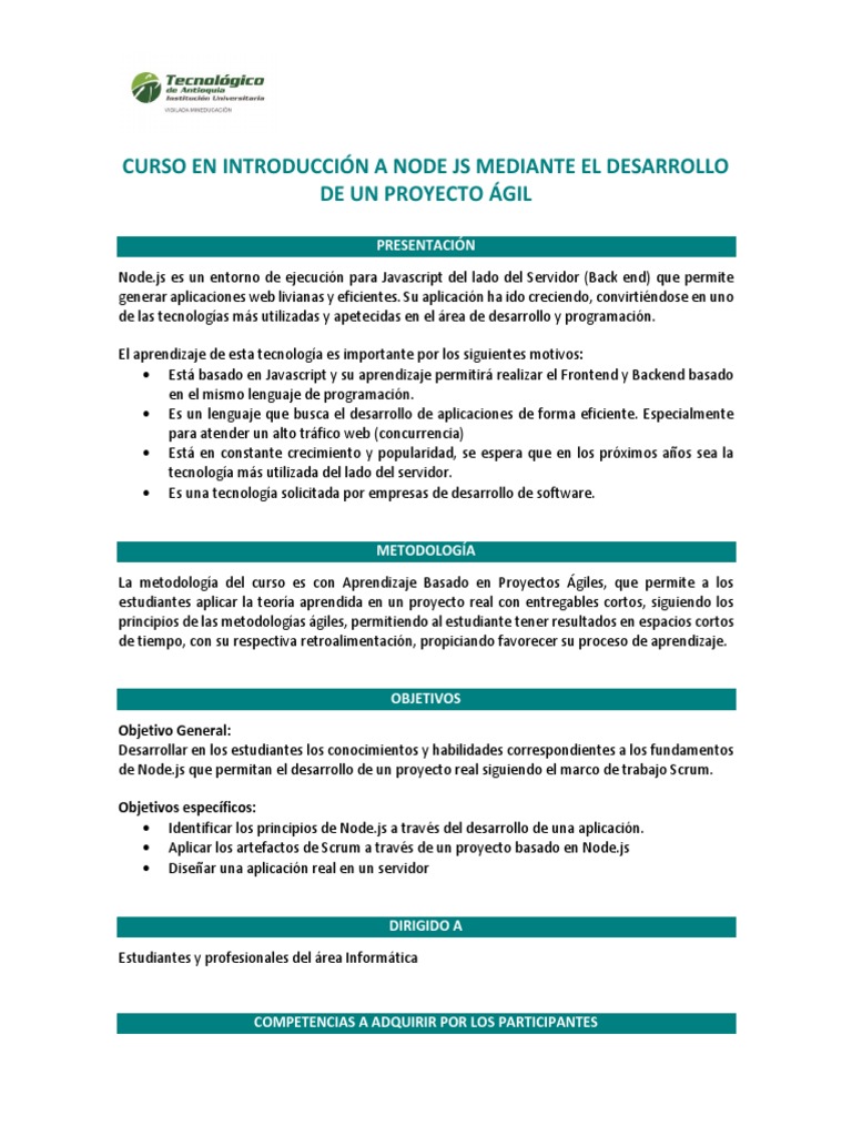 Curso Node Js PDF | PDF | Script Java | Extremos delantero y trasero