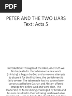 Peter and The Two Liars Text: Acts 5