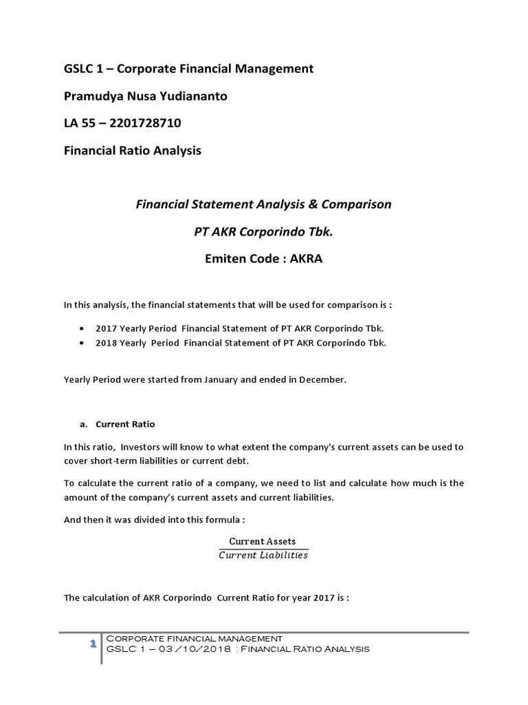 AKR Corporindo Financial Ratio Analysis | PDF | Earnings Per Share ...