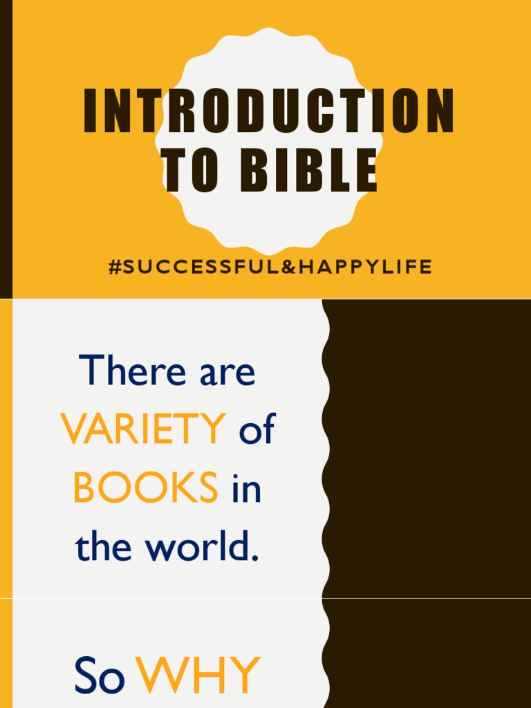 Introduction To Bible L1 | PDF