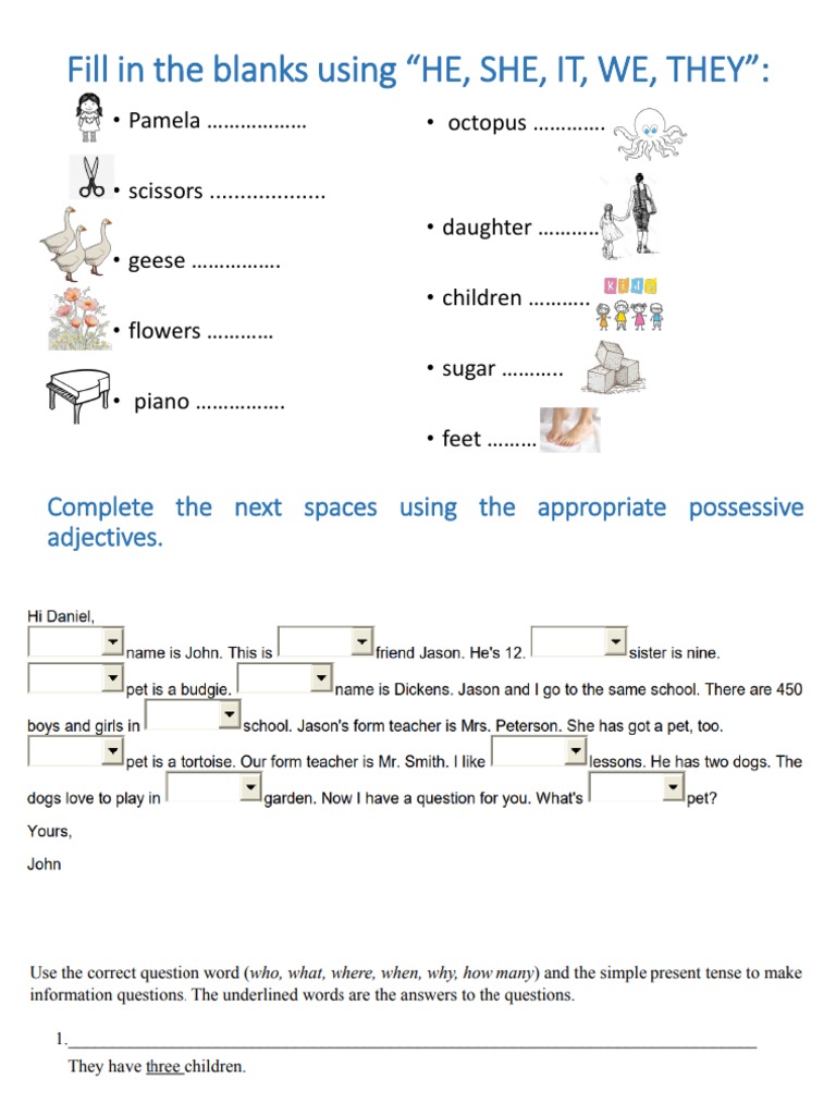 Fill in The Blanks Using 