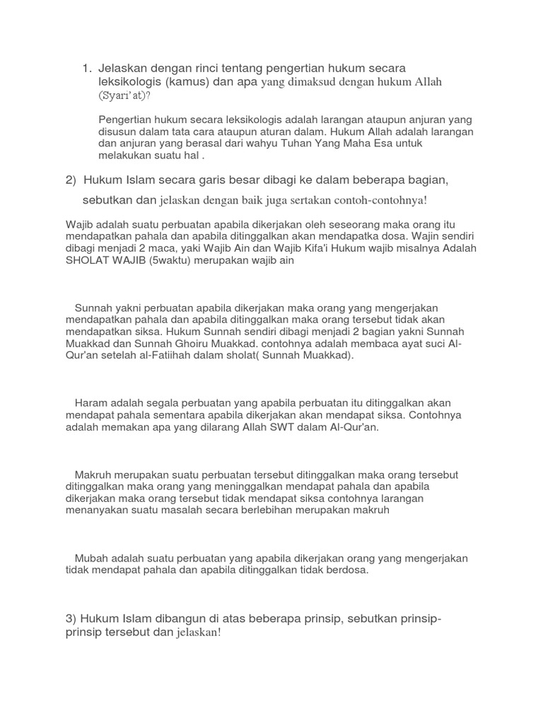 Jelaskan Dengan Rinci Tentang Pengertian Hukum Secara Leksikologis Docx