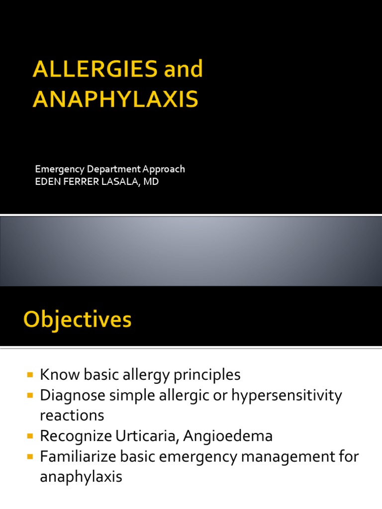 Allergies and Anaphylaxis | PDF | Allergy | Intravenous Therapy