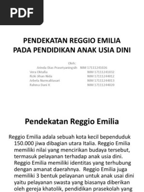 Pendekatan Reggio Emilia Pdf