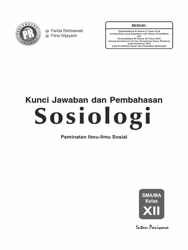 Kunci Buku Pr Sosiologi 12 K 13 Tahun 2018