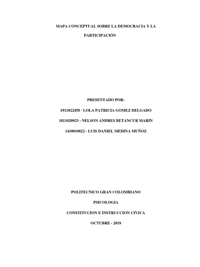 Mapa Conceptual de Democracia Participativa | PDF | Democracia ...