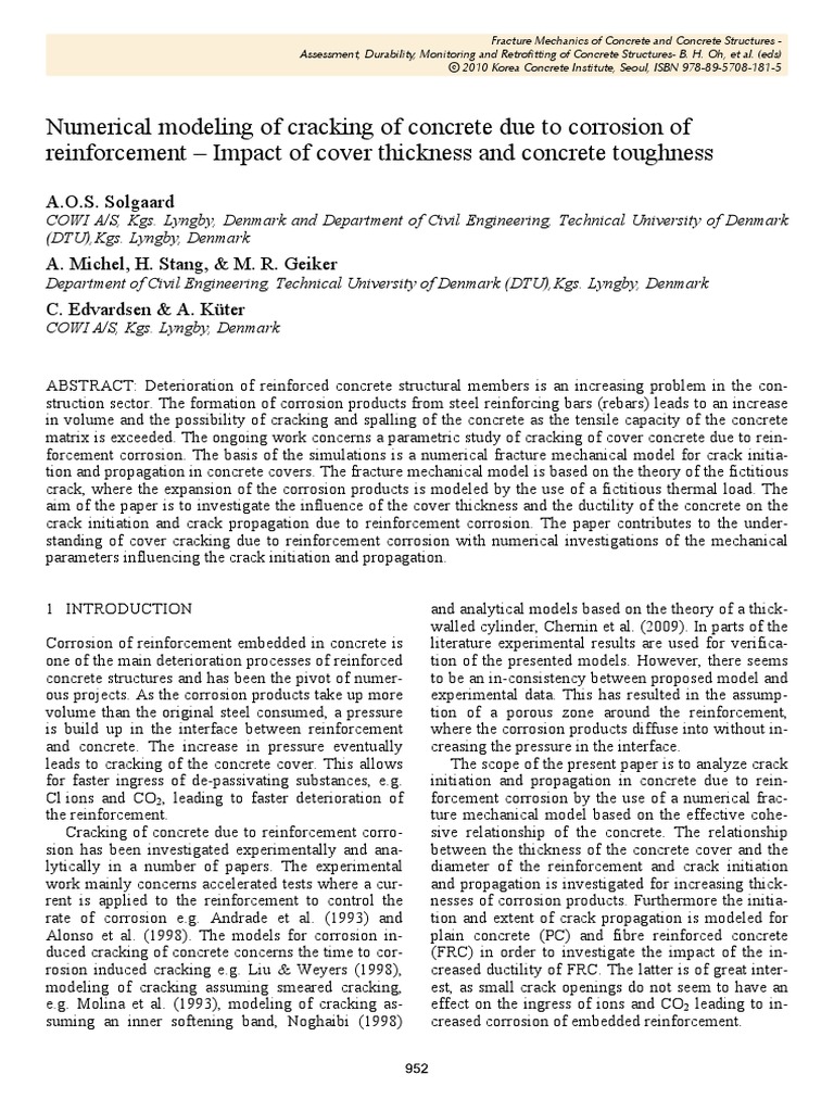 Numerical Modeling of Cracking of Concrete Due To Corrosion of ...
