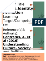 Activity Title:: SELF & Identity Formation