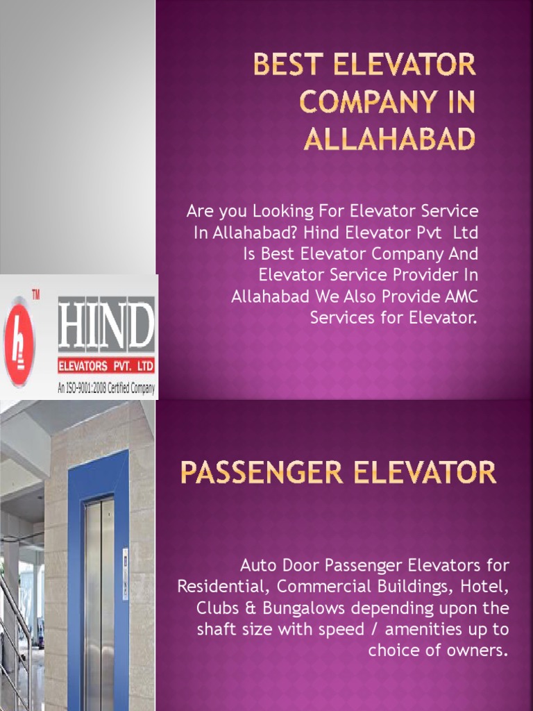 Best Elevator Company in Allahabad PDF Elevator Engineering