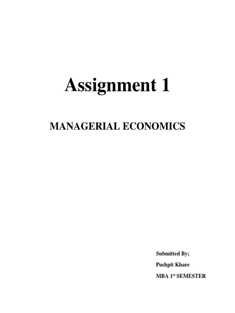business economics assignment pdf