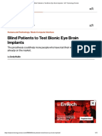 Blind Patients To Test Bionic Eye Brain Implants - MIT Technology Review