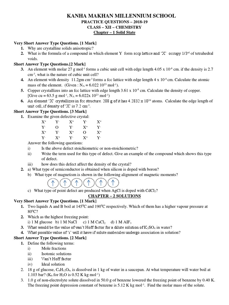 Class 12 Chemistry | PDF | Reaction Rate | Crystal Structure