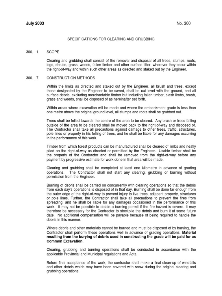 Clearing and Grubbing | PDF | Lumber | Logging