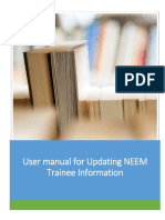User Manual For Updating NEEM Trainee Information