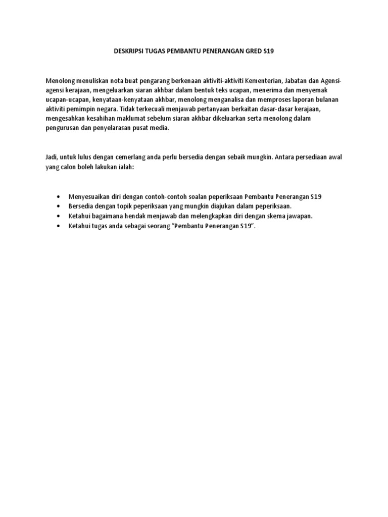 Description For Pembantu Penerangan