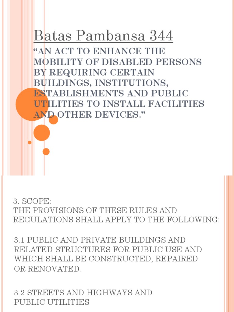 BP 344 | PDF | Accessibility | Disability