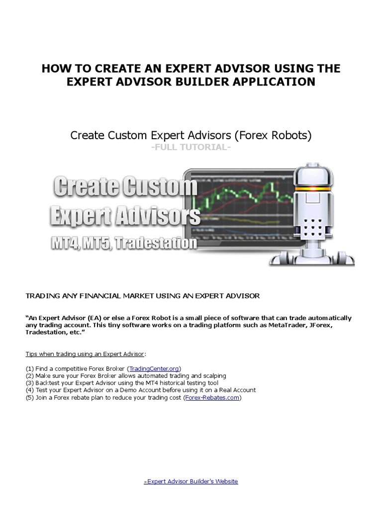 How To Create An Expert Advisor With EA Builder | PDF | Moving Average |  Computing