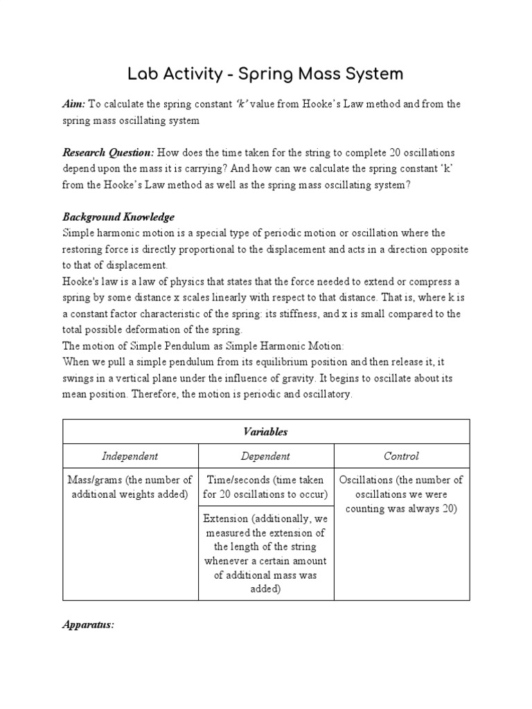 Physics Oscillation Experiment PDF PDF Oscillation Physics