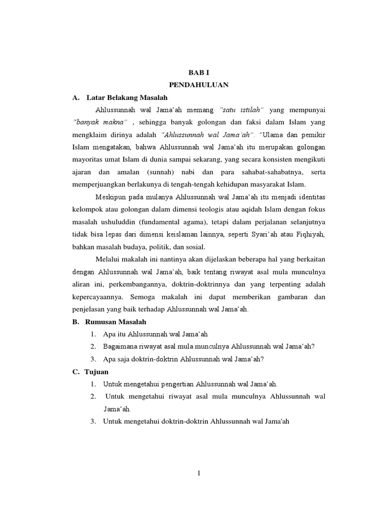 Aliran Sunni Wal Jamaah Pdf