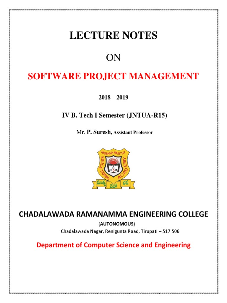 SPM Notes PDF | PDF | Software Development | Project Management