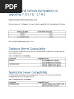 Hardware and Software Compatibility For Upgrading 11.2.0.4 To 12.1.0.2