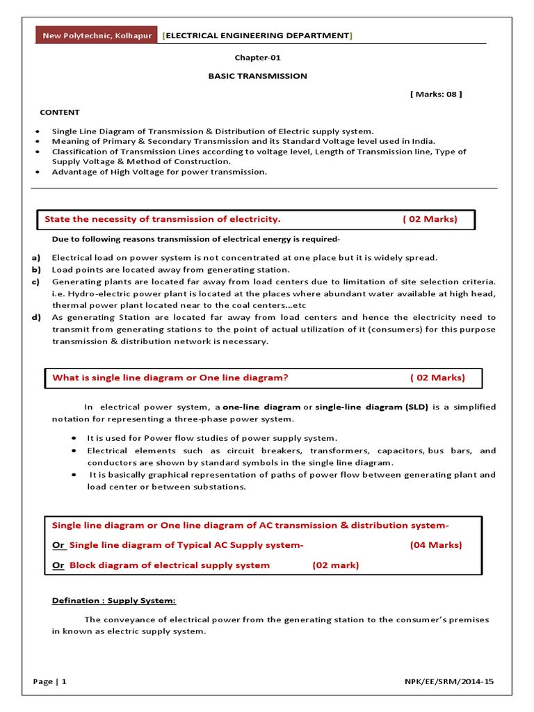 Basics of Electric Power Transmission | PDF | Electric Power ...