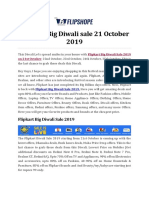 Flipkart Big Diwali Sale 21 October 2019
