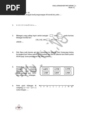 Soal Latihan Kmt Kelas 3