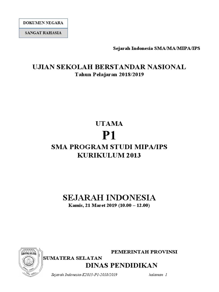 Usbn Sejarah Indonesia 2019