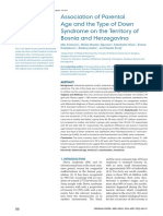 Association of Parental Age and The Type of Down Syndrome On The Territory of Bosnia and Herzegovina