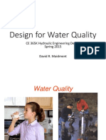 Design For Water Quality: CE 365K Hydraulic Engineering Design Spring 2015 David R. Maidment