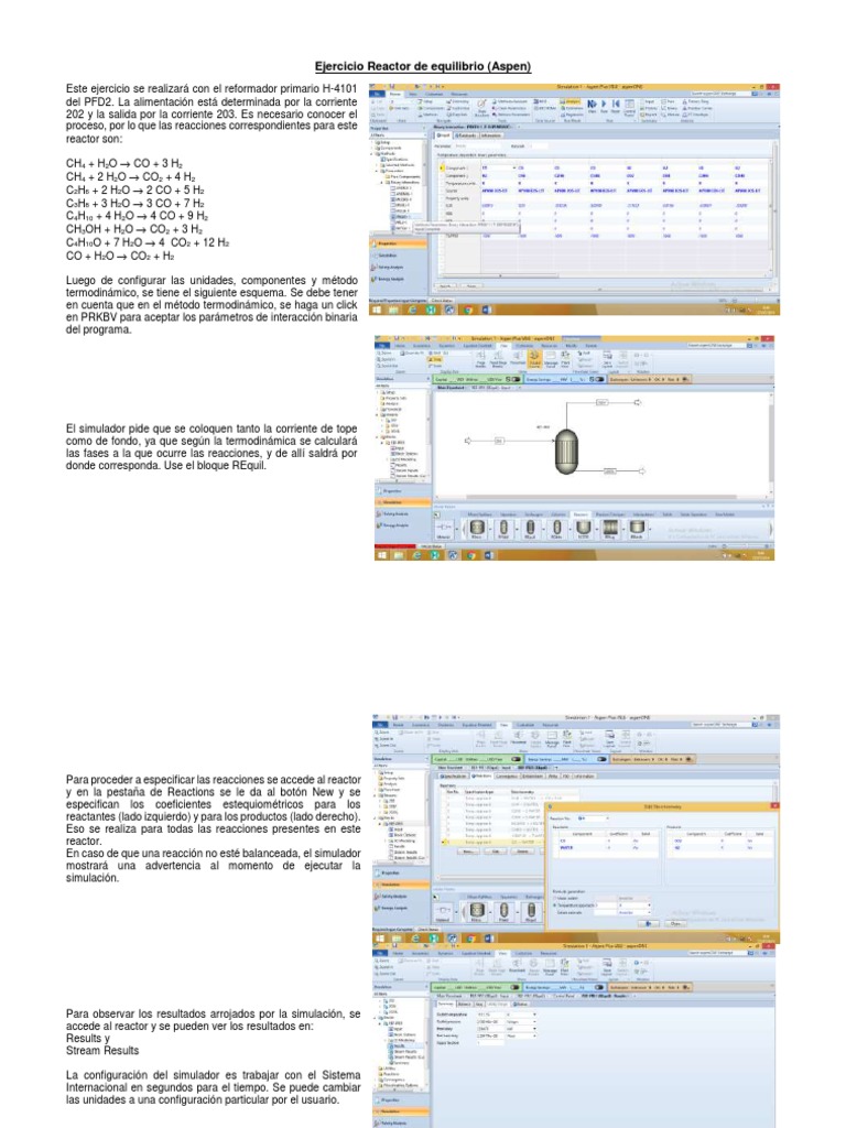 Simulación de Reactor H-4101 en Aspen | PDF | Química | Ciencias fisicas