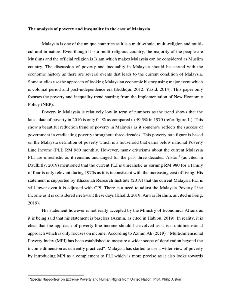 Malaysia Inequality & Poverty | PDF | Gini Coefficient | Economic ...