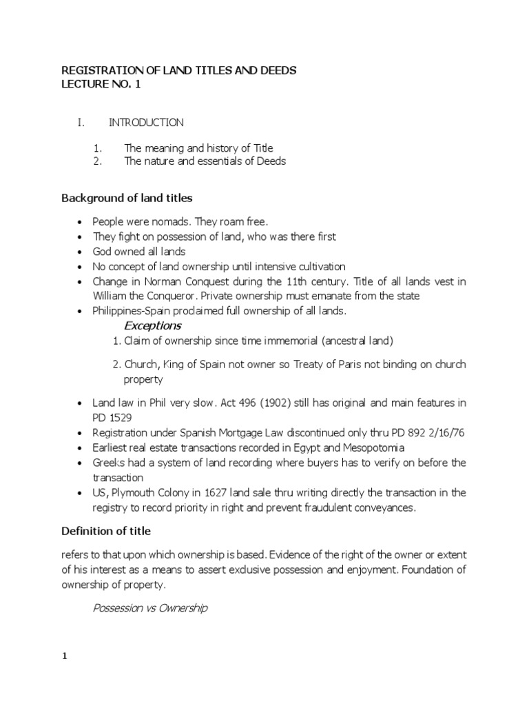 Understanding Land Titles and Registration A Comprehensive Overview of Land Ownership