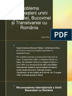 Problema Recunoașterii Unirii Basarabiei, Bucovinei Și Transivaniei