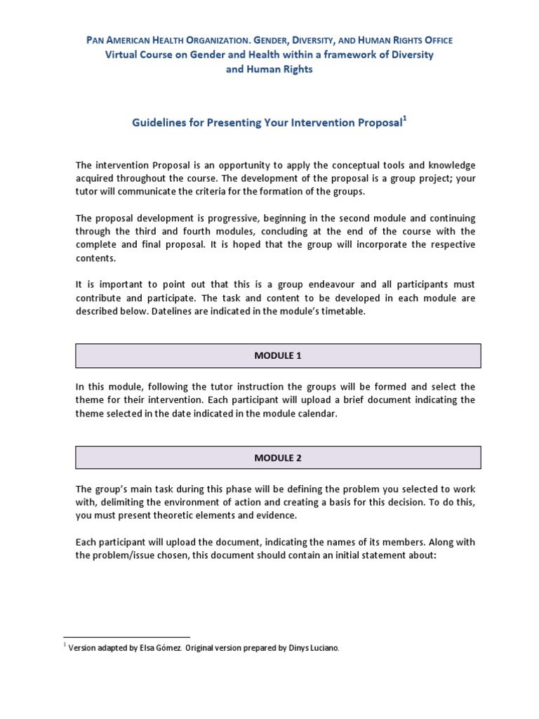 Guideline Intervencion Proposal.2013 | PDF | Social Inequality ...