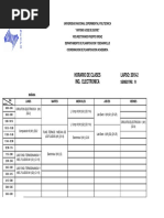 UNEXPO VRP Horario Ing. Electrónica Lapso 2019-2
