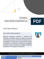 TEORÍA MACROECONÓMICA Presentacion de Asignatura