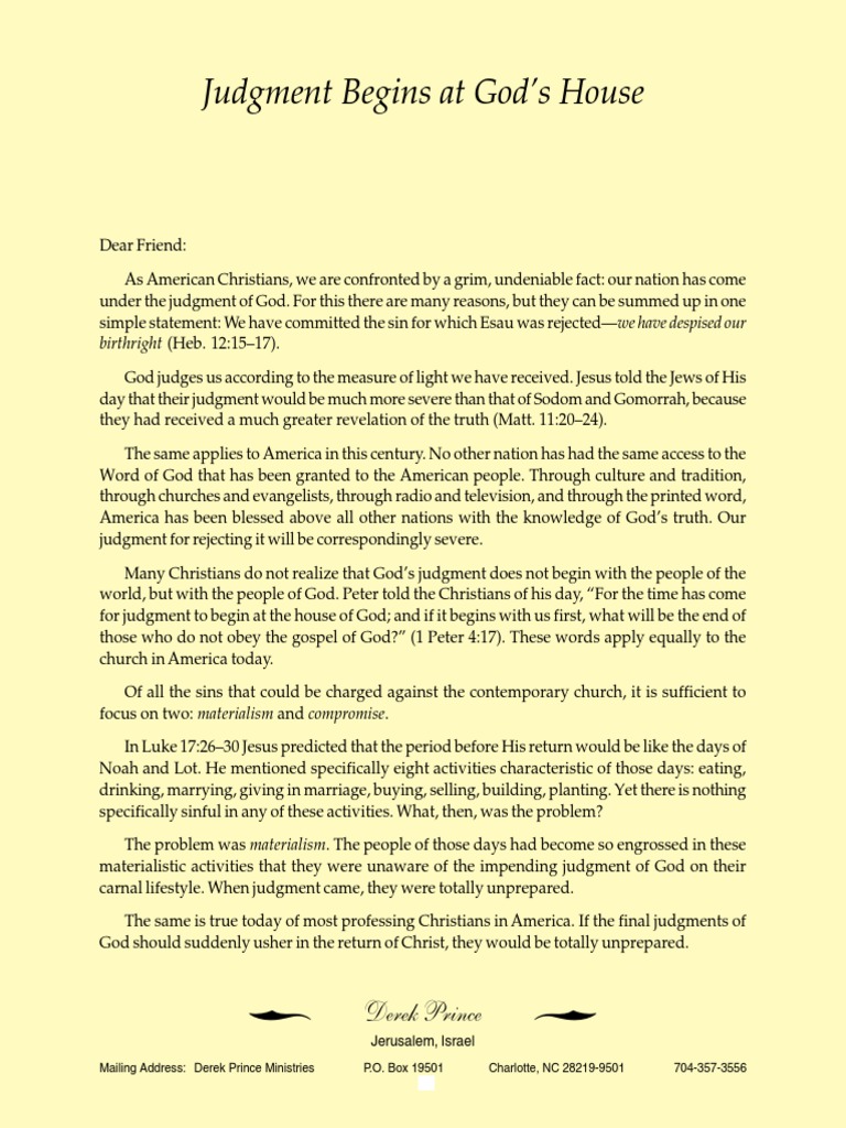 judgement begins at the house of god meaning