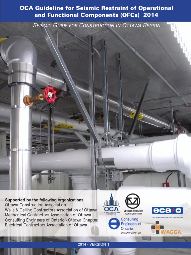 Seismic Restraint Guidelines for Ottawa | PDF | Ceiling | Duct (Flow)