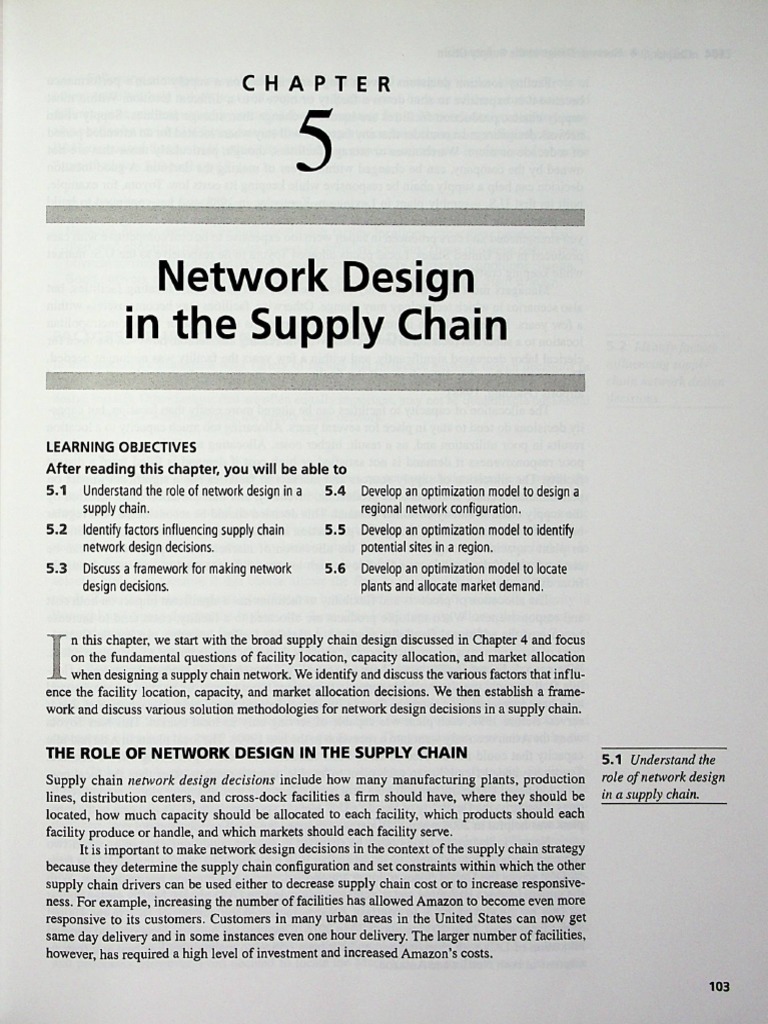 Ch. 5, Chopra 2017 (Network Design in The Supply Chain) | PDF