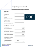 For An Analysis of Your Application and Our Engineering Recommendation, Please Complete and Return This Form