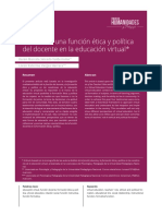 La Función Ética y Política Del Docente en La Educación Actual.