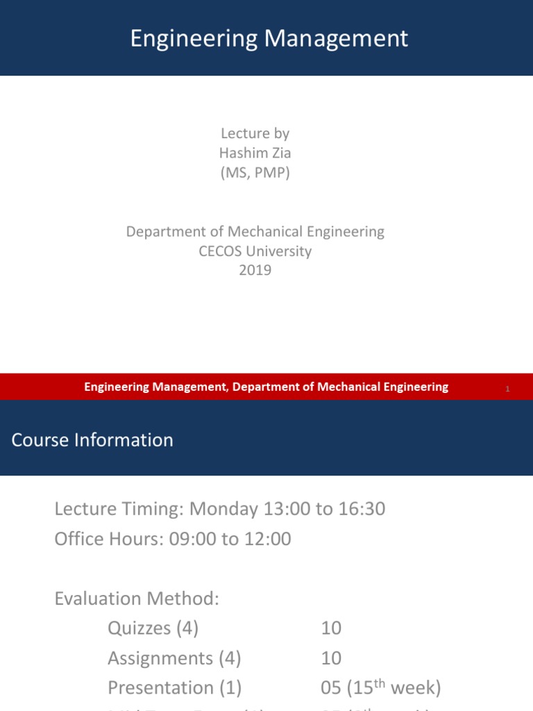Engineering Management Course Overview | PDF | Enterprise Resource ...