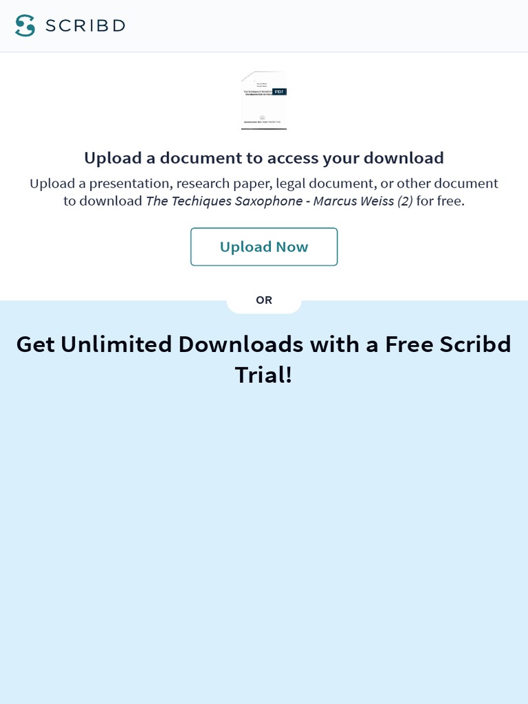 Get Unlimited Downloads With A Free Scribd Trial! Upload A Document To Access Your Download PDF