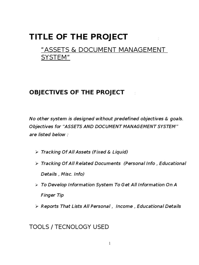 Assets & Document Management System | PDF