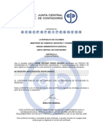 Certificado de vigencia de inscripción del contador Jorge Prado